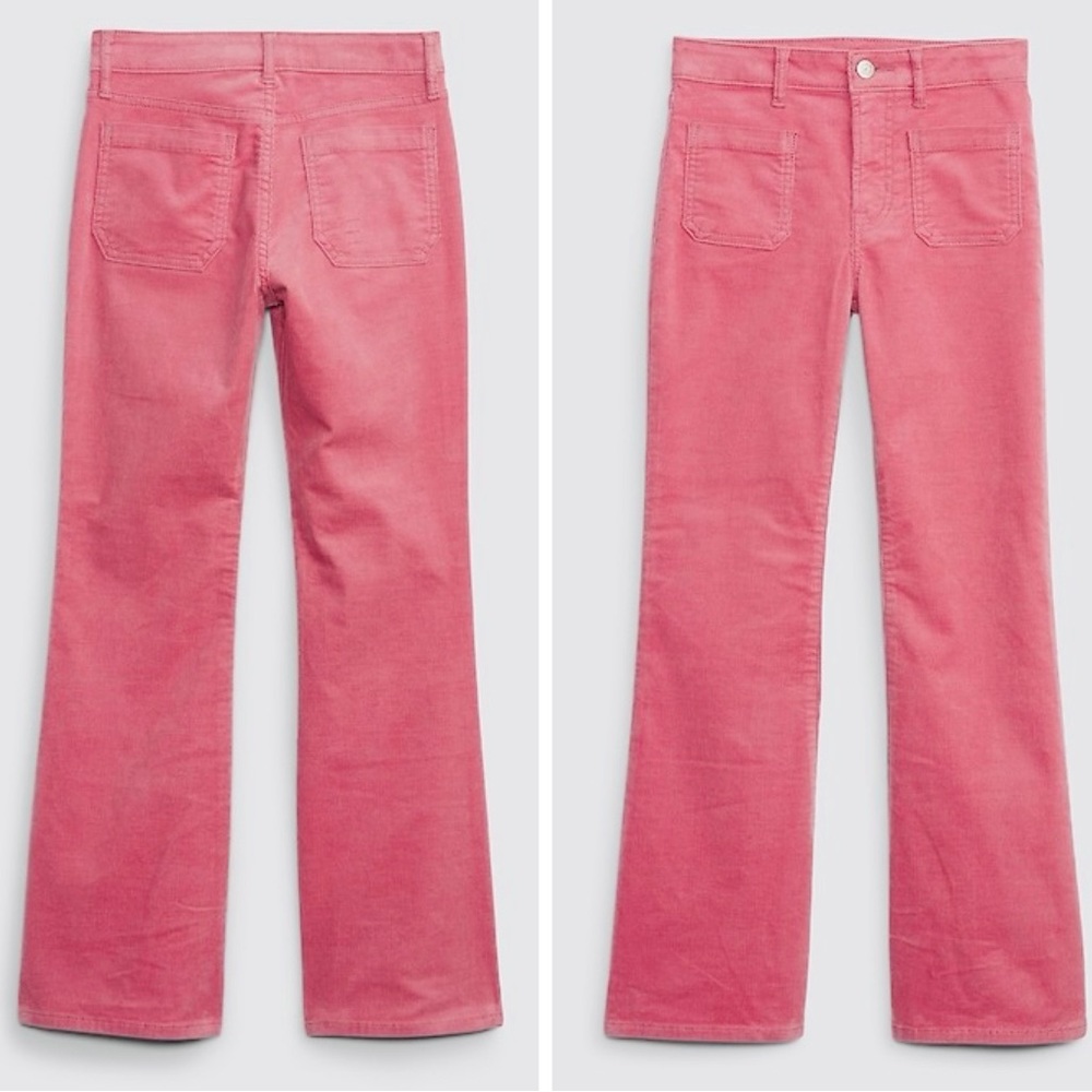GAP Kids Washwell 70’s Flare High Rise Pink Corduroy Jeans Mauve Cords Pants